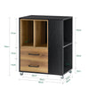 Sobuy ASK01-PF, Home Office File Cabinet Printer Stand Storage Cabinet Side Cabinet on Wheels, Brown