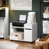 Sobuy ASK02-W, Printer Stand with Storage Desk Side Mobile Storage Cabinet File Cabinet, White