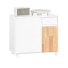 Sobuy ASK04-WN, Home Office File Cabinet Printer Stand Storage Cabinet on Wheels, White and Natural