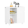 Sobuy ASK05-W, Home Office File Cabinet Printer Stand Storage Cabinet on Wheels Side Table End Table, White