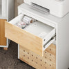 Sobuy ASK06-WN, Home Office Mobile File Cabinet Printer Stand Storage Cabinet on Wheels, White and Natural