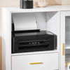 Sobuy ASK09-W, Home Office File Cabinet Printer Stand Storage Cabinet Side Cabinet on Wheels, White