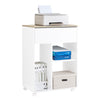 Sobuy ASK10-WN, Home Office Mobile File Cabinet Printer Stand Side Cabinet on Wheels, White and Natural
