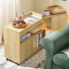 SoBuy FBT152-N, Mobile Storage Cabinet Sofa Side Table End Table File Cabinet, Natural