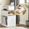 Sobuy ASK08-WN, Home Office File Cabinet Printer Stand Storage Cabinet on Wheels Side Table End Table, White and Natural