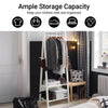 SoBuy FRG59-W Clothes Rail Stand with 2 Storage Shelves, Modern Coat Rack & Hanging Rail, Freestanding Garment Rack, White
