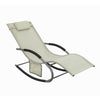 SoBuy OGS28-MI, Outdoor Garden Rocking Sun Lounger Recliner Relaxing Chair with Headrest and Side Bag, Beige