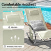 SoBuy OGS28-MI, Outdoor Garden Rocking Sun Lounger Recliner Relaxing Chair with Headrest and Side Bag, Beige
