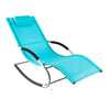 SoBuy OGS28-HB, Outdoor Garden Rocking Sun Lounger Recliner Relaxing Chair with Headrest and Side Bag, Blue