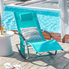 SoBuy OGS28-HB, Outdoor Garden Rocking Sun Lounger Recliner Relaxing Chair with Headrest and Side Bag, Blue