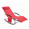 SoBuy OGS28-R, Outdoor Garden Rocking Sun Lounger Recliner Relaxing Chair with Headrest and Side Bag, Red