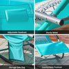 SoBuy OGS28-HBx2, Set of 2 Outdoor Garden Rocking Sun Lounger Recliner Relaxing Chair with Headrest and Side Bag, Blue
