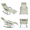 SoBuy OGS28-MIx2, Set of 2 Outdoor Garden Rocking Sun Lounger Recliner Relaxing Chair with Headrest and Side Bag, Beige