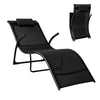SoBuy OGS45-SCH, Foldable Sun Lounger Recliner Relaxing Chair Folding Garden Patio Beach Chair, Black