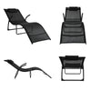 SoBuy OGS45-SCH, Foldable Sun Lounger Recliner Relaxing Chair Folding Garden Patio Beach Chair, Black