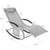 SoBuy OGS28-HG, Outdoor Garden Rocking Sun Lounger Recliner Relaxing Chair with Headrest and Side Bag, Grey