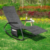 SoBuy OGS47-MS, Indoor Outdoor Garden Rocking Sun Lounger Recliner Relaxing Chair with Side Bag, Black
