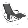 SoBuy OGS47-MS, Indoor Outdoor Garden Rocking Sun Lounger Recliner Relaxing Chair with Side Bag, Black