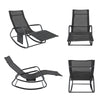 SoBuy OGS47-MS, Indoor Outdoor Garden Rocking Sun Lounger Recliner Relaxing Chair with Side Bag, Black