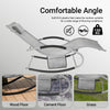 SoBuy OGS28-HGx2, Set of 2 Outdoor Garden Rocking Sun Lounger Recliner Relaxing Chair with Headrest and Side Bag, Grey