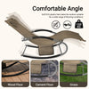 SoBuy OGS28-BR, Outdoor Garden Rocking Sun Lounger Recliner Relaxing Chair with Headrest and Side Bag, Brown