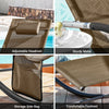 SoBuy OGS28-BR, Outdoor Garden Rocking Sun Lounger Recliner Relaxing Chair with Headrest and Side Bag, Brown