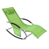 SoBuy OGS28-GR, Outdoor Garden Rocking Sun Lounger Recliner Relaxing Chair with Headrest and Side Bag, Green