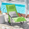 SoBuy OGS28-GR, Outdoor Garden Rocking Sun Lounger Recliner Relaxing Chair with Headrest and Side Bag, Green