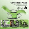 SoBuy OGS28-GR, Outdoor Garden Rocking Sun Lounger Recliner Relaxing Chair with Headrest and Side Bag, Green