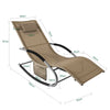 SoBuy OGS28-BRx2, Set of 2 Outdoor Garden Rocking Sun Lounger Recliner Relaxing Chair with Headrest and Side Bag, Brown
