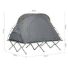 SoBuy OGS60-L-HG, 2 Person Camping Bed Foldable Camping Tent with Bed, Mattress, Sleeping Bag and Carrying Bag, Grey