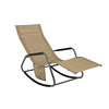 SoBuy OGS47-KA, Indoor Outdoor Garden Rocking Sun Lounger Recliner Relaxing Chair with Side Bag, Brown