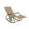 SoBuy OGS47-KA, Indoor Outdoor Garden Rocking Sun Lounger Recliner Relaxing Chair with Side Bag, Brown