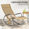SoBuy OGS47-KA, Indoor Outdoor Garden Rocking Sun Lounger Recliner Relaxing Chair with Side Bag, Brown