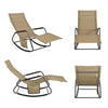 SoBuy OGS47-KA, Indoor Outdoor Garden Rocking Sun Lounger Recliner Relaxing Chair with Side Bag, Brown