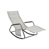SoBuy OGS47-HG, Indoor Outdoor Garden Rocking Sun Lounger Recliner Relaxing Chair with Side Bag, Grey