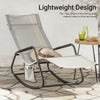 SoBuy OGS47-HG, Indoor Outdoor Garden Rocking Sun Lounger Recliner Relaxing Chair with Side Bag, Grey