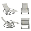 SoBuy OGS47-HG, Indoor Outdoor Garden Rocking Sun Lounger Recliner Relaxing Chair with Side Bag, Grey