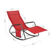 SoBuy OGS47-R, Indoor Outdoor Garden Rocking Sun Lounger Recliner Relaxing Chair with Side Bag, Red