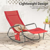 SoBuy OGS47-R, Indoor Outdoor Garden Rocking Sun Lounger Recliner Relaxing Chair with Side Bag, Red