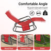 SoBuy OGS47-R, Indoor Outdoor Garden Rocking Sun Lounger Recliner Relaxing Chair with Side Bag, Red