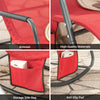 SoBuy OGS47-R, Indoor Outdoor Garden Rocking Sun Lounger Recliner Relaxing Chair with Side Bag, Red