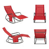 SoBuy OGS47-R, Indoor Outdoor Garden Rocking Sun Lounger Recliner Relaxing Chair with Side Bag, Red