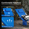 SoBuy OGS28-KB, Outdoor Garden Rocking Sun Lounger Recliner Relaxing Chair with Headrest and Side Bag, Sapphire Blue