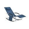 SoBuy OGS28-NB, Outdoor Garden Rocking Sun Lounger Recliner Relaxing Chair with Headrest and Side Bag, Dark Blue