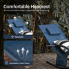 SoBuy OGS28-NB, Outdoor Garden Rocking Sun Lounger Recliner Relaxing Chair with Headrest and Side Bag, Dark Blue