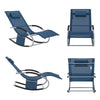 SoBuy OGS28-NB, Outdoor Garden Rocking Sun Lounger Recliner Relaxing Chair with Headrest and Side Bag, Dark Blue