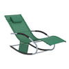 SoBuy OGS28-WD, Outdoor Garden Rocking Sun Lounger Recliner Relaxing Chair with Headrest and Side Bag, Dark Green