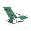 SoBuy OGS28-WD, Outdoor Garden Rocking Sun Lounger Recliner Relaxing Chair with Headrest and Side Bag, Dark Green