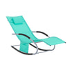 SoBuy OGS28-TB, Outdoor Garden Rocking Sun Lounger Recliner Relaxing Chair with Headrest and Side Bag, Turquoise